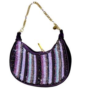 COPY - LIZ CLAIBORNE small beaded purple purse.